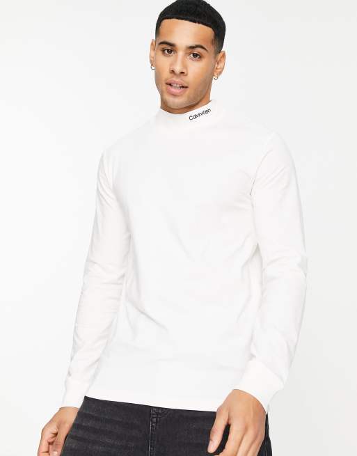 Calvin klein white long deals sleeve top