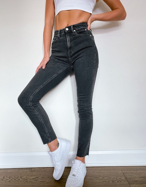 Calvin Klein high rise skinny jeans in black
