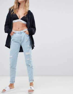 calvin klein high waisted jeans