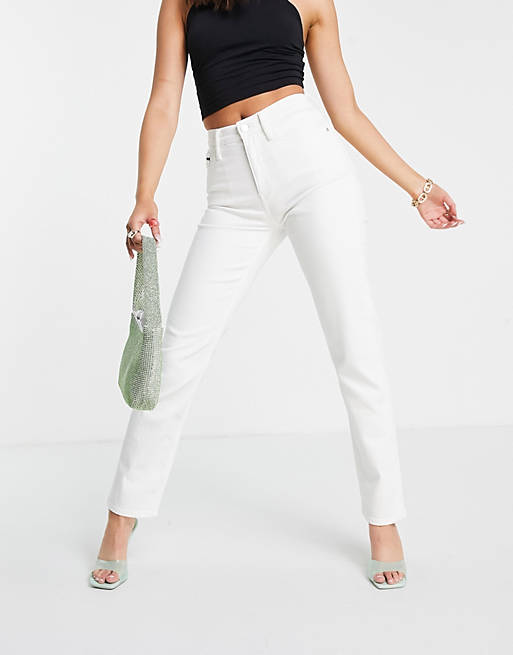 Calvin Klein high rise straight leg jeans in white
