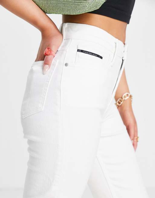 Calvin klein white skinny hot sale jeans