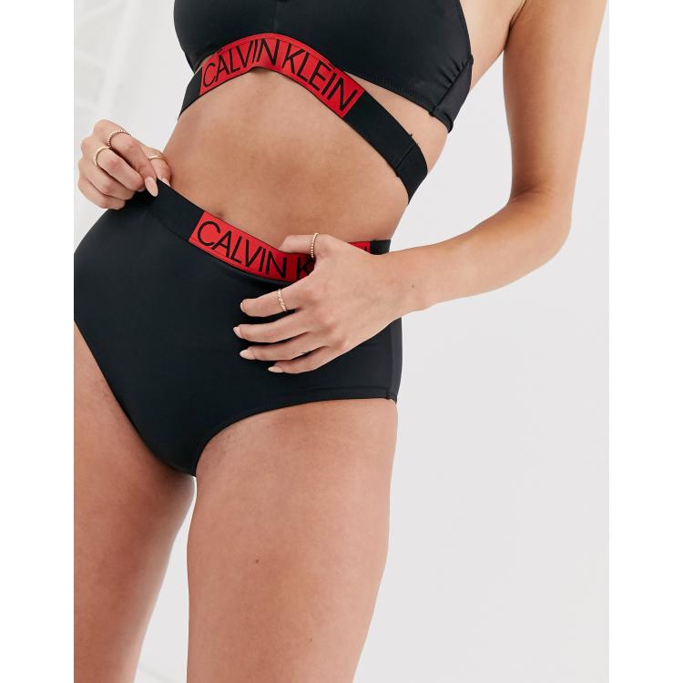 Calvin Klein high waist bikini bottom in black