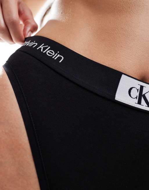 Calvin Klein high waisted brazilian briefs CK96 in black ASOS