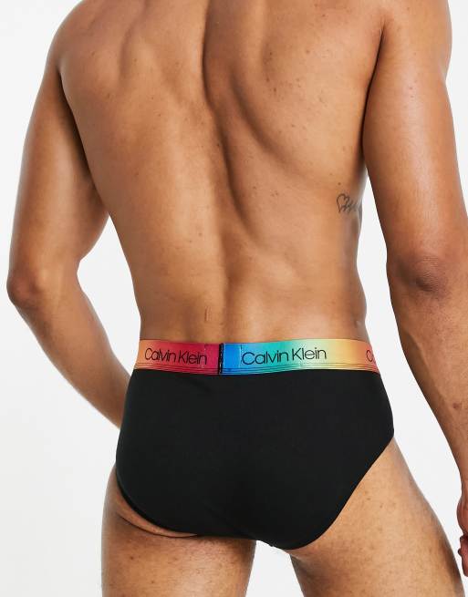 Calvin Klein - Hipster onderbroek met contrasterende tailleband in zwart, 4 van 4