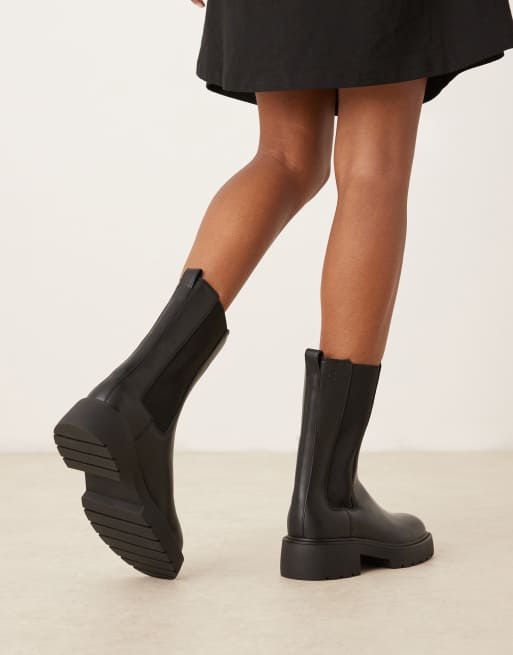 Calvin Klein – Hohe Chelsea-Stiefel in Schwarz mit dicker Sohle, 2 von 4