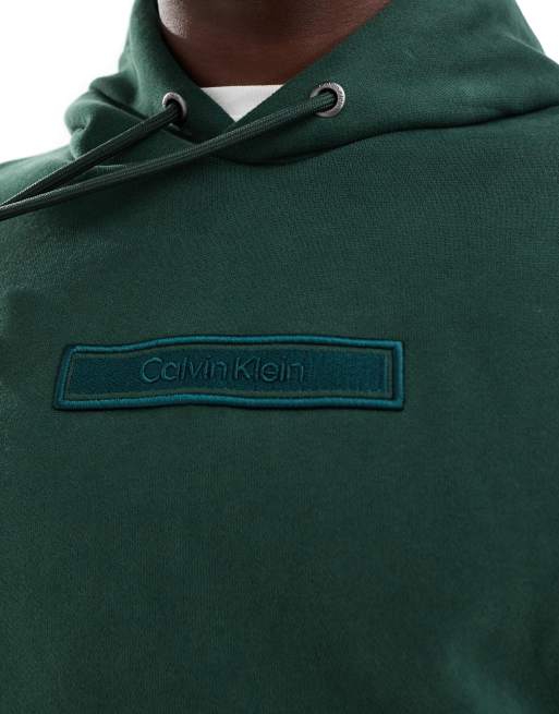 Calvin Klein - Hoodie met geborduurd logo in middengroen, 4 van 4