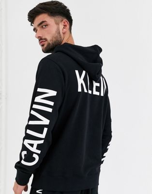 Calvin Klein - Hoodie met logo op de achterkant-Zwart