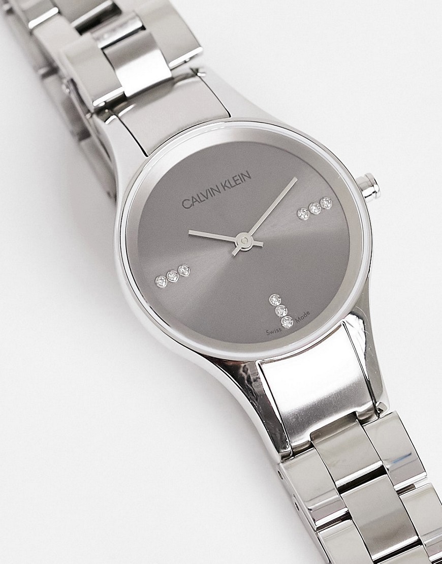 Calvin Klein - Horloge met schakelband in zilver