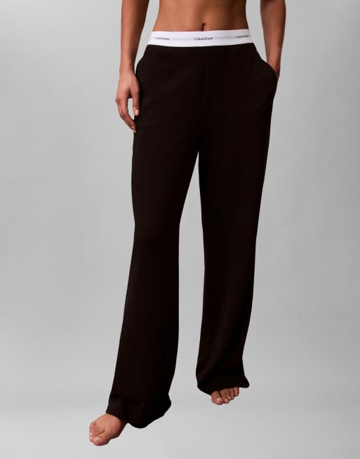 Calvin Klein – Hose aus Jersey in Schwarz mit Bund, 2 von 4