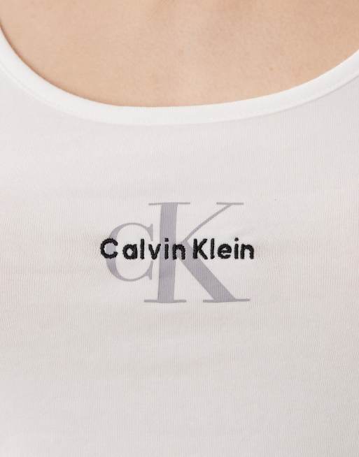 Calvin Klein - Hvid tanktop med monogramlogo, 3 af 4