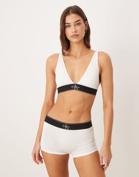 Calvin Klein - Hvide boyshorts med logografik - view 1