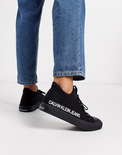 Calvin Klein icarus logo trainers in black
