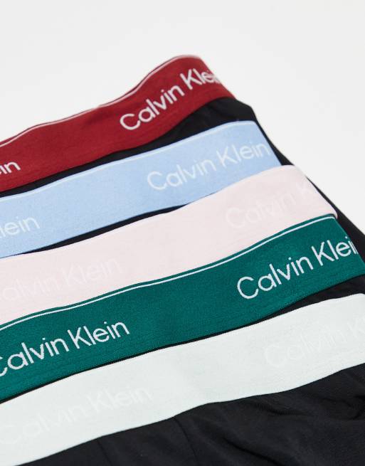 Calvin Klein – Icon – 5er-Pack Unterhosen aus Baumwollstretch mit niedrigem, farblich abgesetztem Bund, 2 von 3