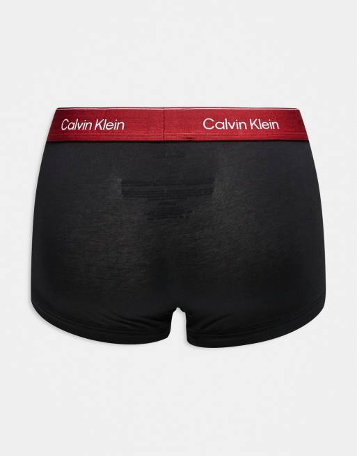 Calvin Klein – Icon – 5er-Pack Unterhosen aus Baumwollstretch mit niedrigem, farblich abgesetztem Bund, 3 von 3