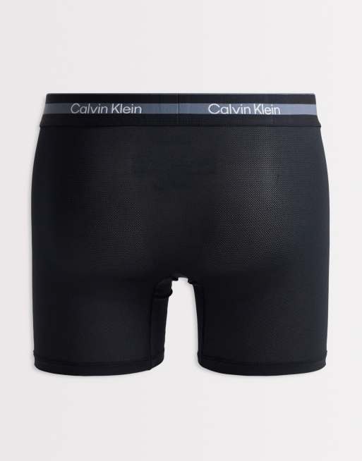 Calvin Klein – Icon Active – 3er-Pack eng geschnittene Boxershorts in Schwarz/Taupe/Minzgrün, 2 von 3