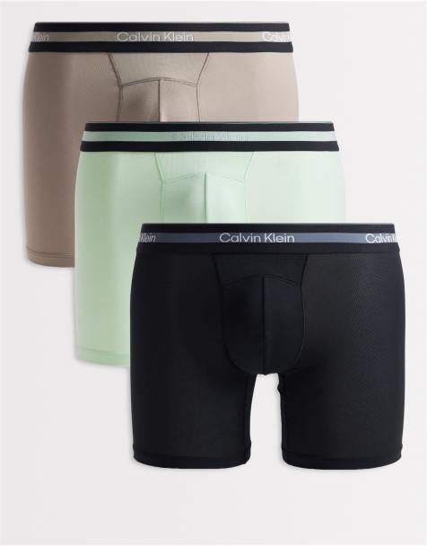 Calvin Klein - Icon Active - Pakke med 3 par boksershorts i sort/gråbrun/mintgrøn - view 1