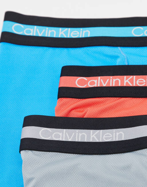 Calvin Klein - Icon - Active Performance - Set van 3 boxershorts in grijs/blauw/rood, 2 van 3