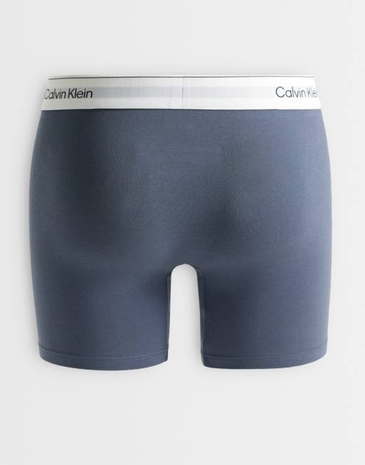 Calvin Klein Icon Baumwollstretch 3er-Pack Boxershorts in Grau/Grün/Silber, 3 von 3