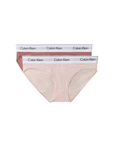 Calvin Klein Icon bikini brief in cotone e modal 2 pz in malva/rosa - view 1