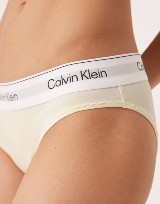 Calvin Klein - Icon - Bikinibroekje van katoen en modal in lichtgeel, 3 van 4