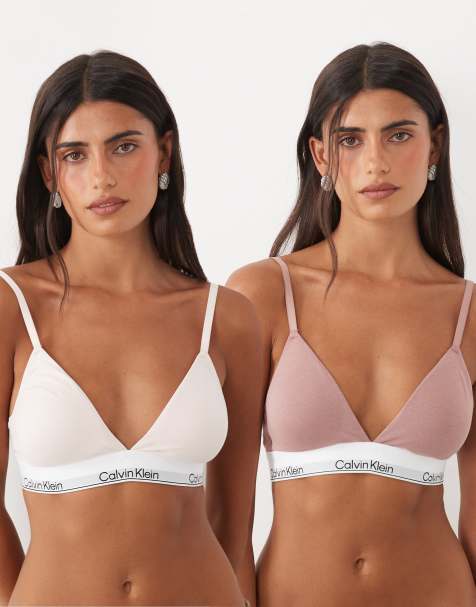 Calvin Klein Icon bomuld-modal let foret trekants-BH 2-pak i pink - view 1