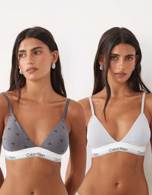 Calvin Klein - Icon - Pakke med 2 stk. i mørkegråt med print/lysegråt bomuldsmodal, 3 af 3