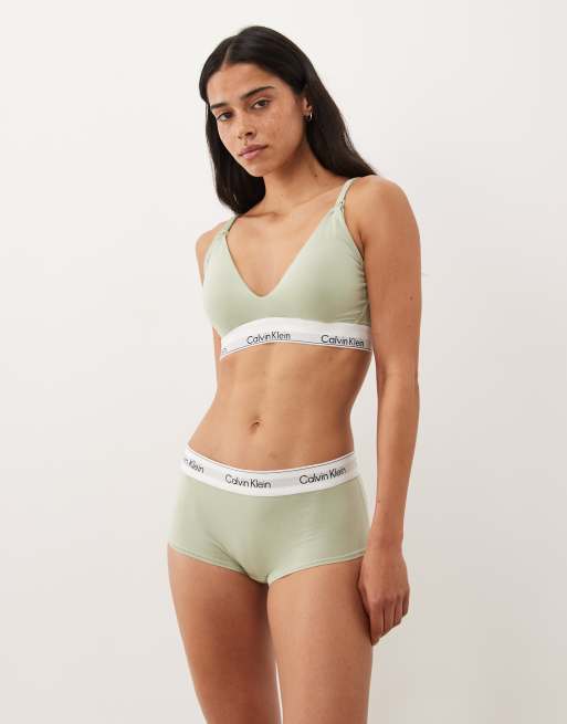 Calvin Klein Icon bomull modal Maternity lätt fodrad trekantsbehå i ljus mint, 4 av 4
