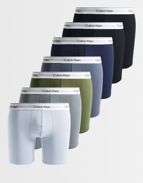 Calvin Klein Icon boxer briefs en coton stretch lot de 7 bleu/gris/marron/noir - view 1