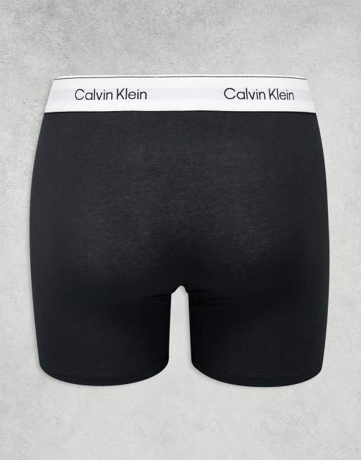 Calvin Klein - Icon - Confezione da 3 boxer aderenti grigi bianchi e neri in cotone elasticizzato, 2 di 3
