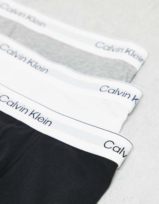 Calvin Klein - Icon - Confezione da 3 boxer aderenti grigi bianchi e neri in cotone elasticizzato, 3 di 3