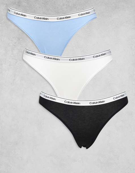Calvin Klein - Icon - Confezione da 3 slip nero, bianco e blu con logo - view 1