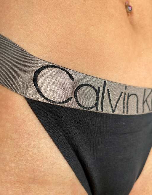 Calvin Klein - CK One - Tanga en coton - Noir