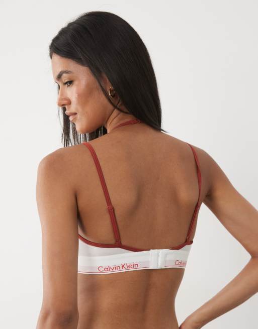 Calvin Klein Icon Cotton Lite lätt fodrad bralette i vitt, 4 av 4