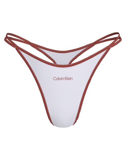 Calvin Klein Icon Cotton Lite string thong in white, 2 of 3