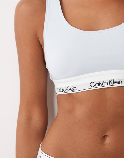 Calvin Klein Icon Cotton Modal 2-pack bralettes in blue/black, 2 of 4