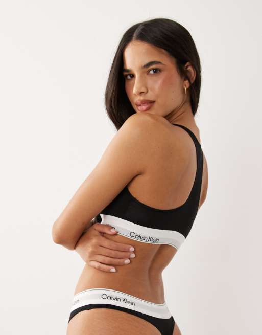 Calvin Klein – Icon Cotton Modal – 2er-Pack Bustiers in Schwarz/Blau, 2 von 3