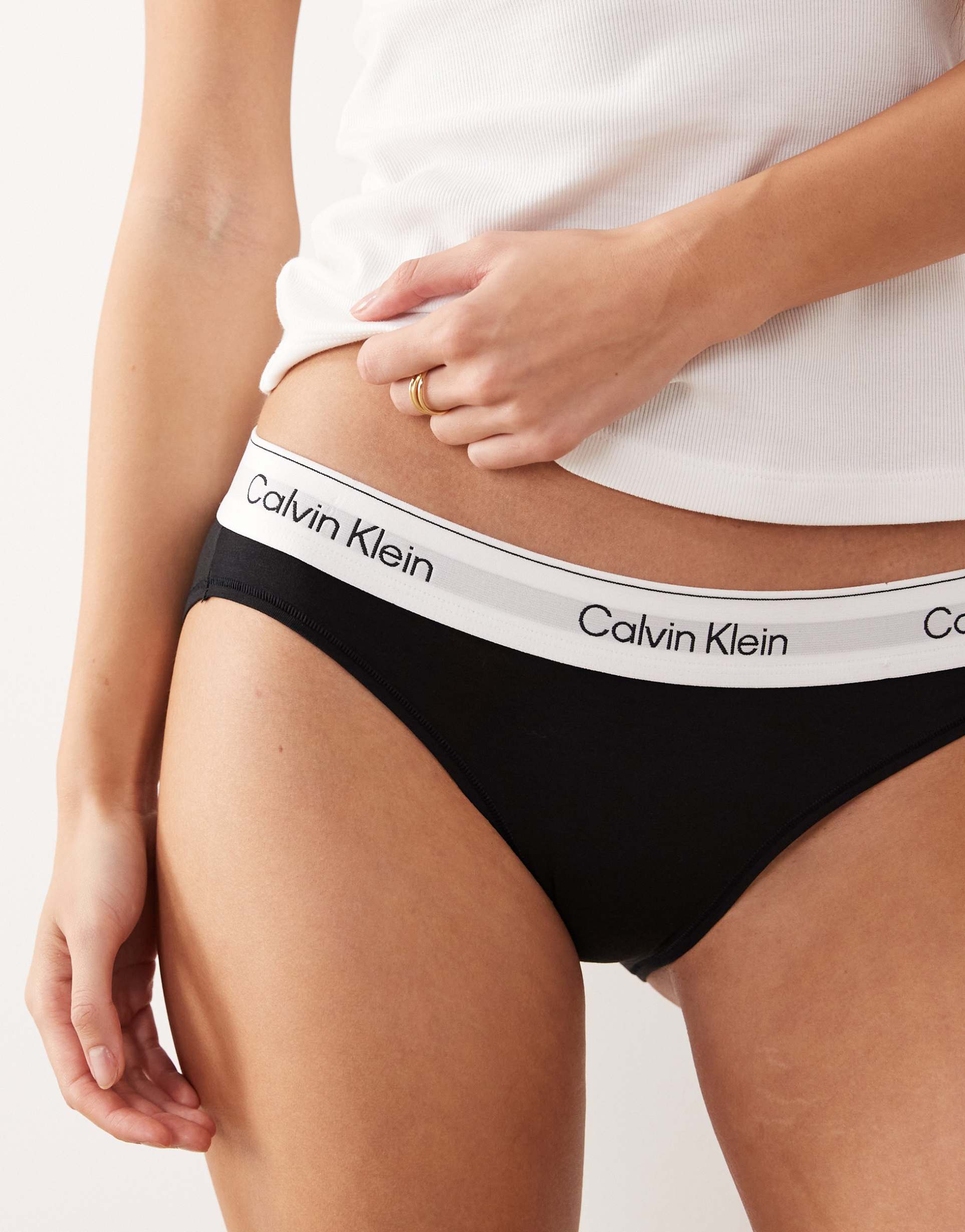 calvin klein icon cotton modal bikini briefs in black