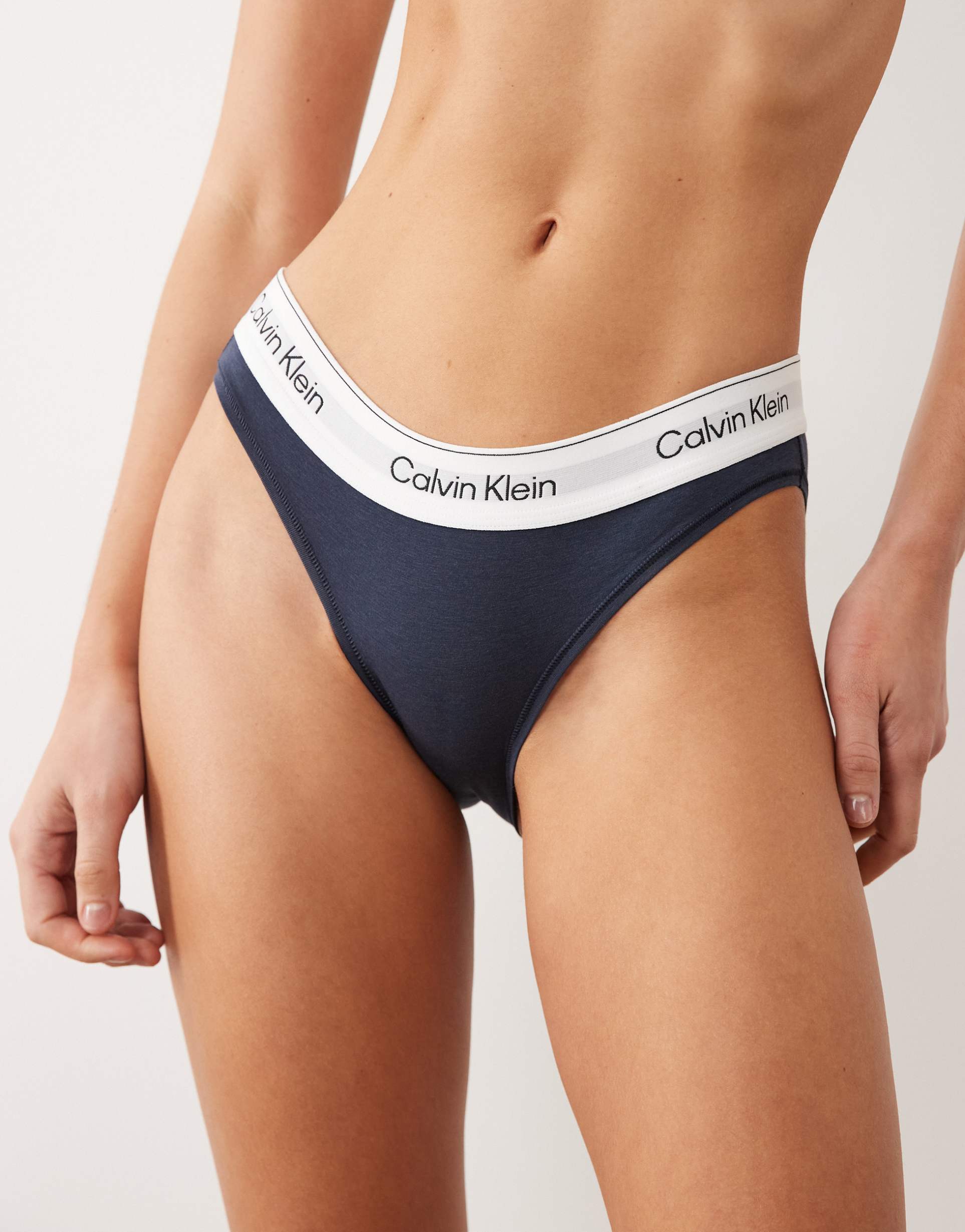 calvin klein icon cotton modal bikini briefs in navy