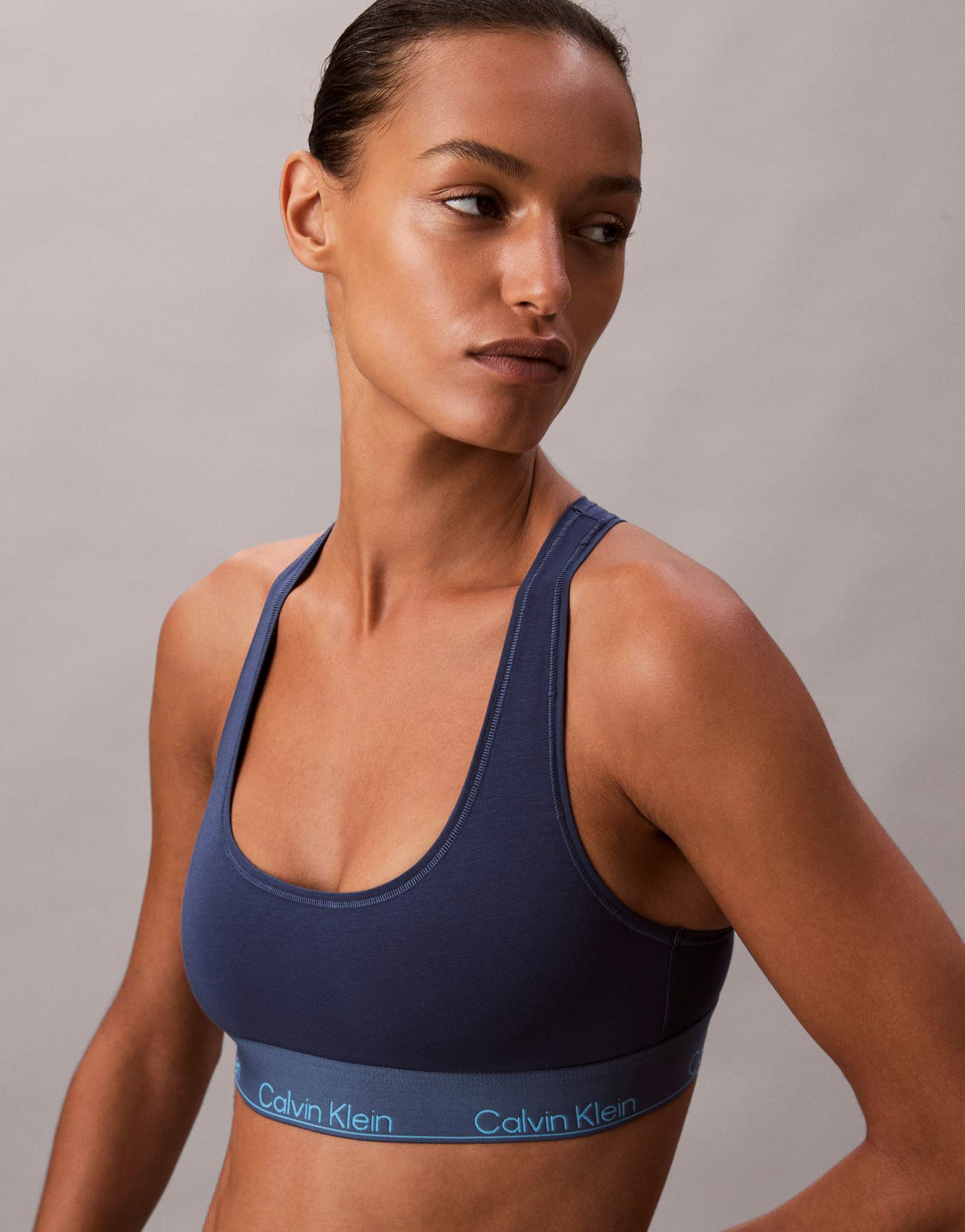 Бюстгальтер Calvin Klein Icon из хлопкового модала темно-синего цвета