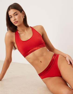 Calvin Klein Icon Cotton Modal Bralette In Red