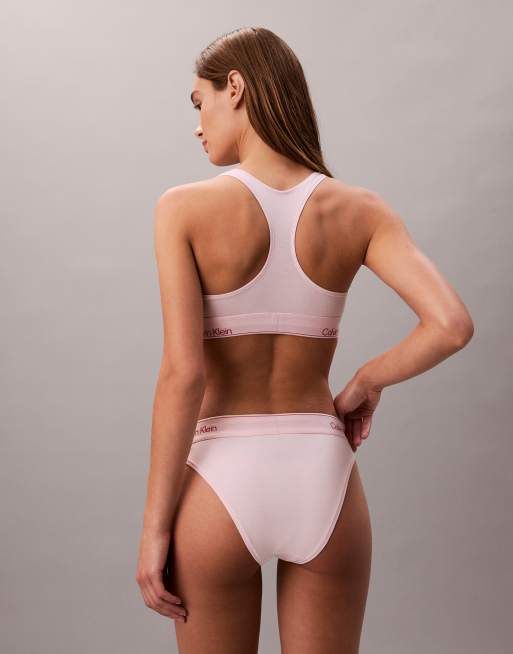Calvin Klein - Icon Cotton Modal - Brassière rosa pallido in cotone e modal, 3 di 4