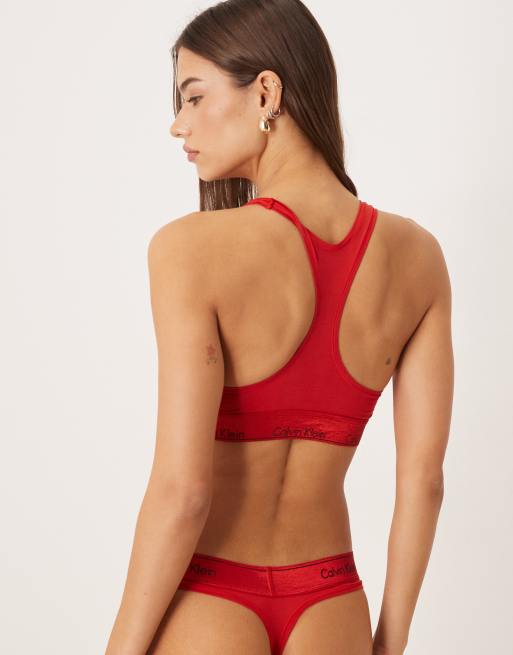 Calvin Klein – Icon Cotton Modal – Bustier in Satin-Rot, 2 von 4