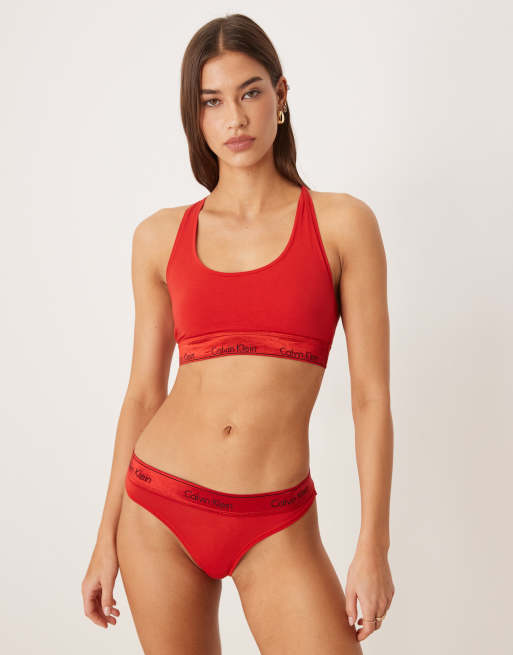 Calvin Klein – Icon Cotton Modal – Bustier in Satin-Rot, 4 von 4