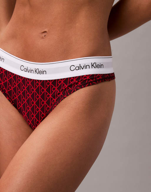 Calvin Klein - Icon Cotton Modal - G-streng med rødt emblemprint, 2 af 3