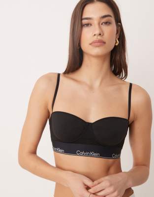 Calvin Klein - Icon Cotton Modal - Leicht gefütterter Balconette-BH in Schwarz