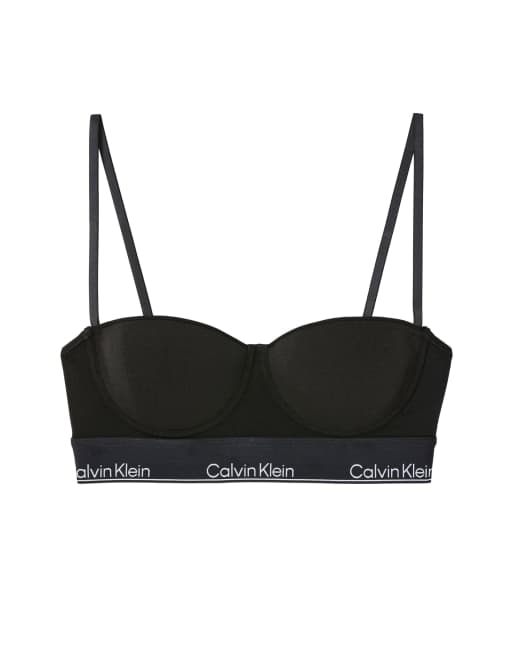 Calvin Klein – Icon Cotton Modal – Leicht gefütterter Balconette-BH in Schwarz, 3 von 4