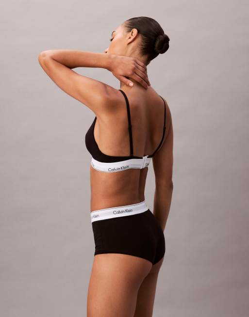 Calvin Klein – Icon Cotton Modal – Leicht gefütterter Triangel-BH in Schwarz für nach der OP, 4 von 4