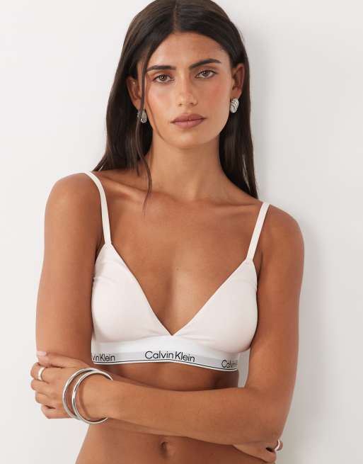 Calvin Klein Icon cotton modal licht gevoerde triangelbh set van 2 in roze, 4 van 4