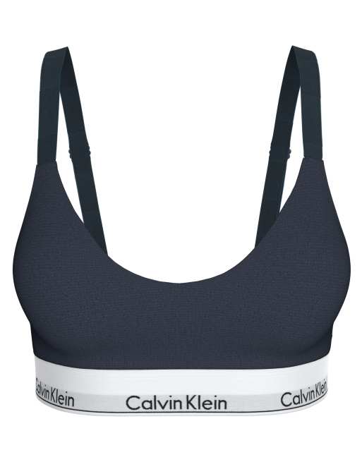 Calvin Klein Icon Cotton Modal lift bralette in navy, 2 of 4