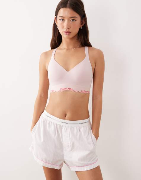 Calvin Klein Icon Cotton Modal lift bralette in pale pink - view 1